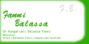 fanni balassa business card